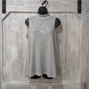 NEW YORK AND COMPANY Grey Sweater Mock Turtle Neck Tunic Size Med